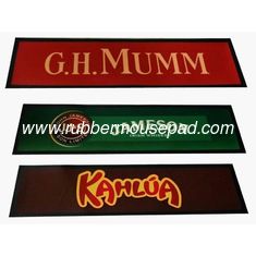 China Custom Printed Natural Rubber Beer Bar Runner Mat For Promotion supplier