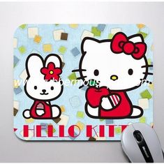 China Hello Kitty Customized Rubber Mouse Pads / Mats For Promotional Gift supplier