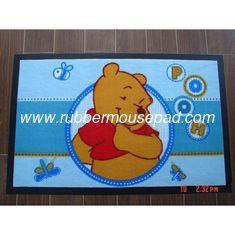 China Custom Printed Rubber Flooring Mat With Flocking Fabric 18*30*3mm supplier