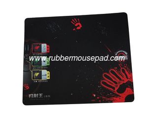 China Natural Black Rubber Mouse Pad 21cm x 18cm With Textured Fabric Surface supplier