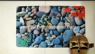 China Soft Recycled Rubber Floor Carpet , Microfiber Rubber Foam Backing Floor Mat supplier