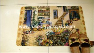 China Rectangular Recycled Rubber Floor Carpet Washable With Beautiful Pattern supplier