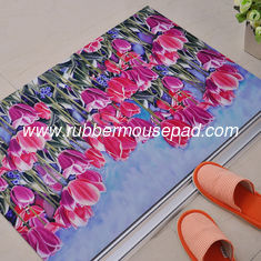 China Rectangular Beautiful Rubber Floor Carpet , Dining Room Rubber Floor Mats supplier