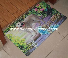 China Soft Non-Toxic Rubber Floor Carpet , Customized Printed Rubber Floor Mat supplier