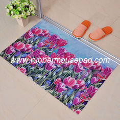 China Flower Skidproof Rubber Floor Carpet Rectangular For Bed Room supplier