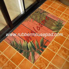 China Modern Rectangular Rubber Floor Carpet With Flower Design For Home Decoration supplier