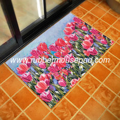 China Custom Washable Rubber Floor Carpet For Bath Room With Flower Design supplier