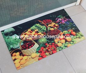 China Custom Printed Natural Rubber Floor Carpet , Rectangular Door Mat supplier