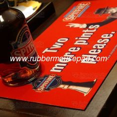 China Color Printing Rubber Bar Runner , Desktop Custom Rubber Logo Bar Mats supplier
