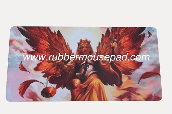 Natural Foam Rubber Play Mat For Trading Cards With Polyester Fabric Surface